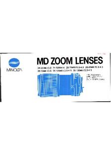 Minolta 28-70/3.5-4.8 manual. Camera Instructions.